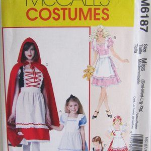 McCalls Sewing Pattern Girls Costume "Dorty" Little Red Riding Hood, dress new